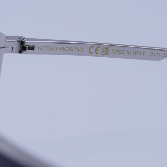 Victoria Beckham VB249S 040 Sunglasses Silver Rectangle Frame, Smoke Lenses - Picture 6 of 9